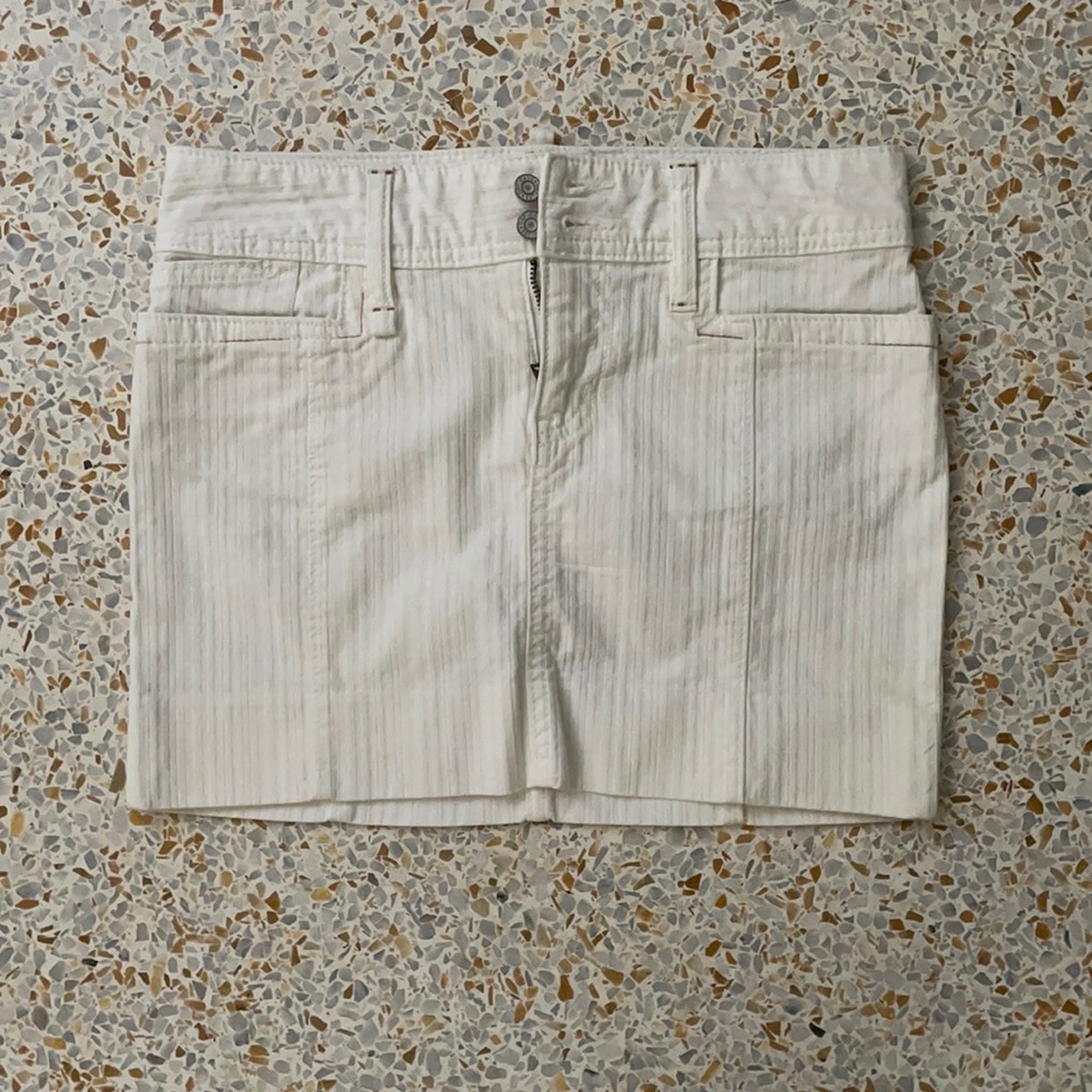 GAP White jean mini skirt 0